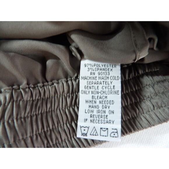 Linea By Louis Dell'Olio Medium Blouse Drapeneck Crossover Faux Tan Silky Taupe - Picture 11 of 12
